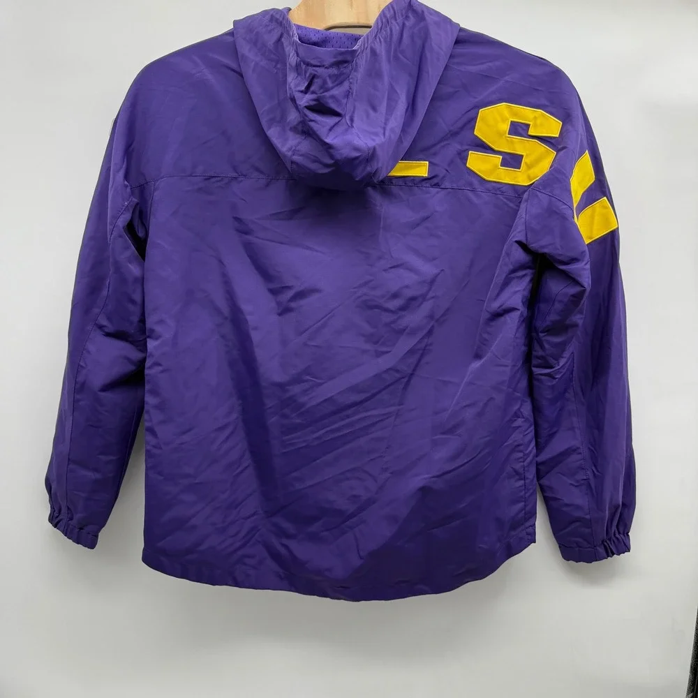 Colosseum LSU Tigers Purple Yellow Anorak‎ Half Zip Hooded Jacket Men's L